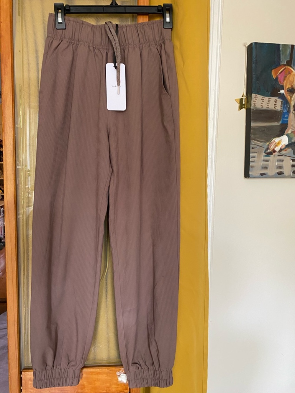 Varley Brown Elastic Waist Jogger Pants